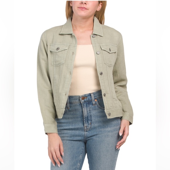 Jones New York Jackets & Blazers - 🎉LAST PIECE🎉JNY JONES‎ NEW YORK Linen And Lyocell Blend Jean Jacket